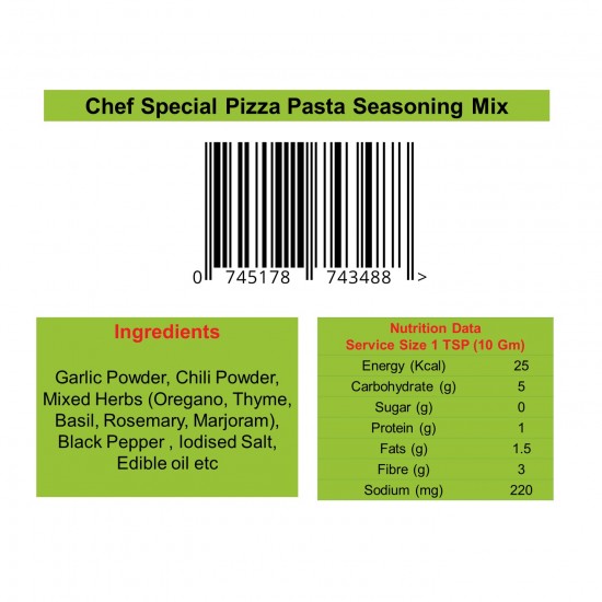 Chili Bily Chef Special Pizza Pasta Seasoning Mix I for Soups Salads Pizza Gravies Curries and Veggie Stocks, 50g
